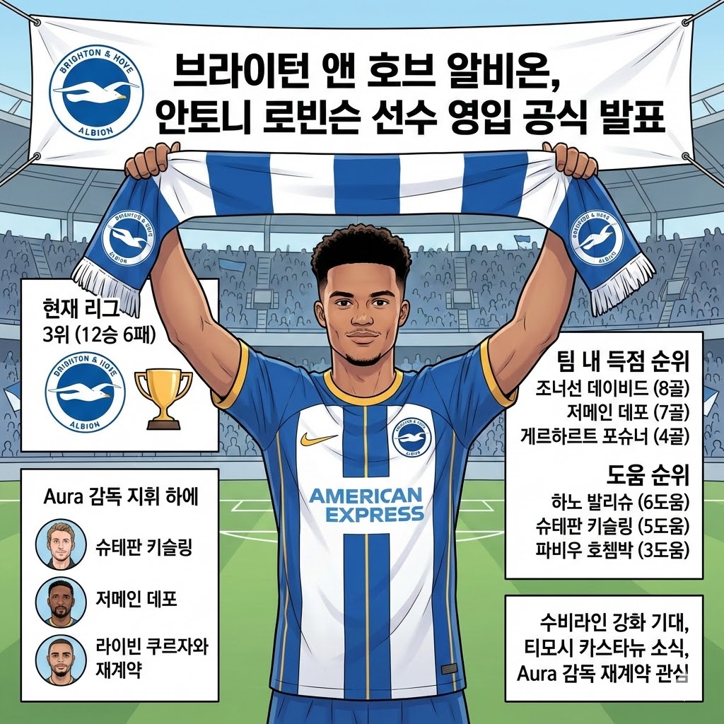 [브라이턴] 수비진 초강화! 로빈슨 합류, 리그 우승